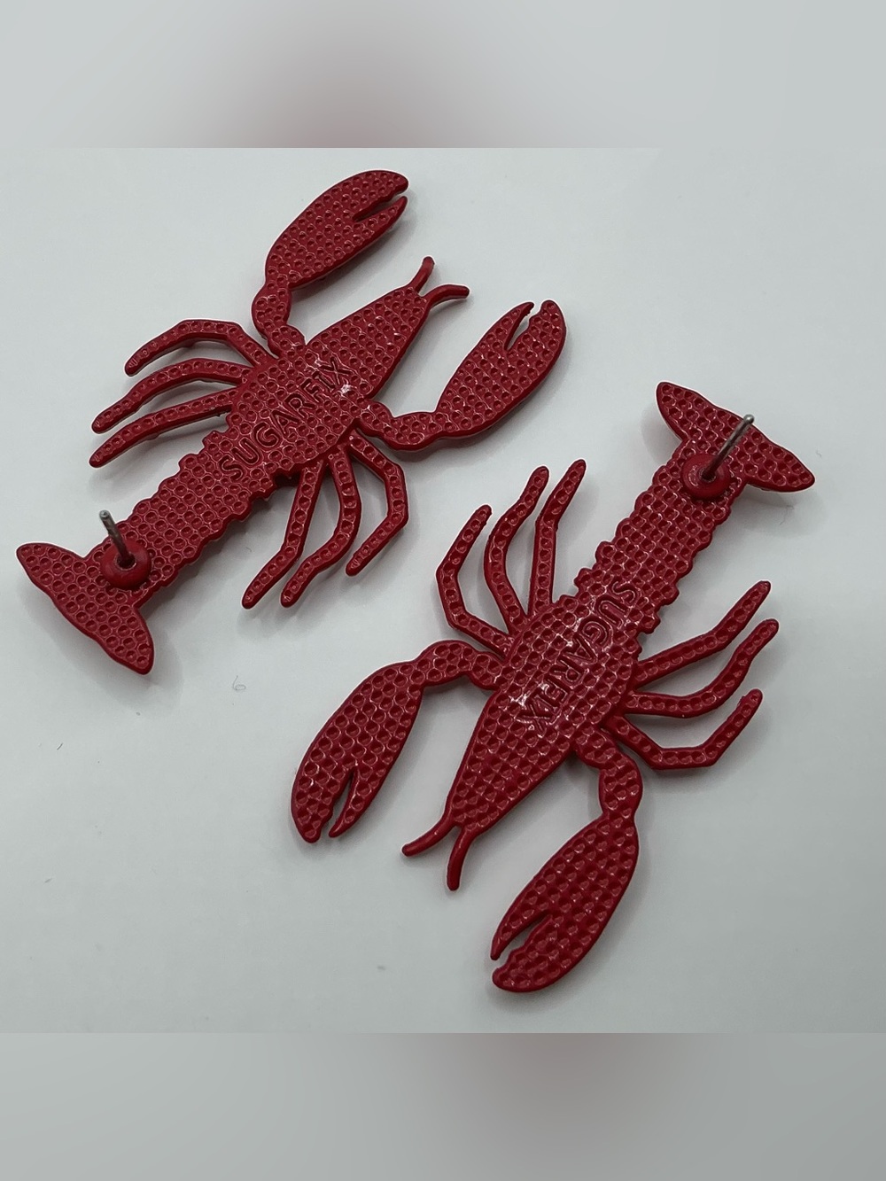 SUGARFIX RED LOBSTER LARGE LOBSTER PIERCED EARRINGS